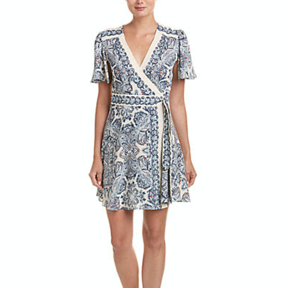 BCBG Kylie Paisley-Print Wrap Dress